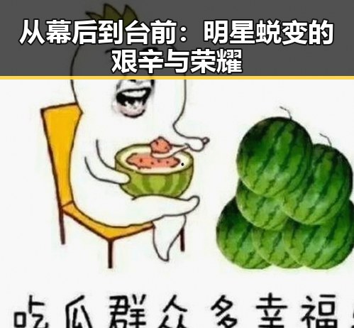 从幕后到台前：明星蜕变的艰辛与荣耀